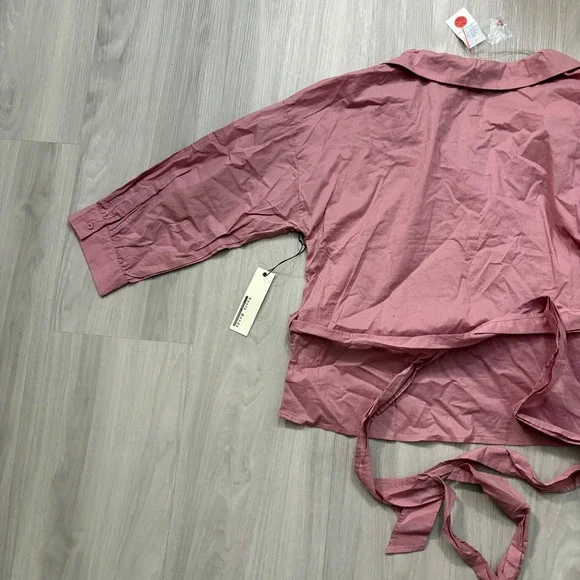 Haute Monde Women Blouse Top Pink Wrap Tie Long Sleeve Made in Vietnam Size 2XL - Picture 13 of 15